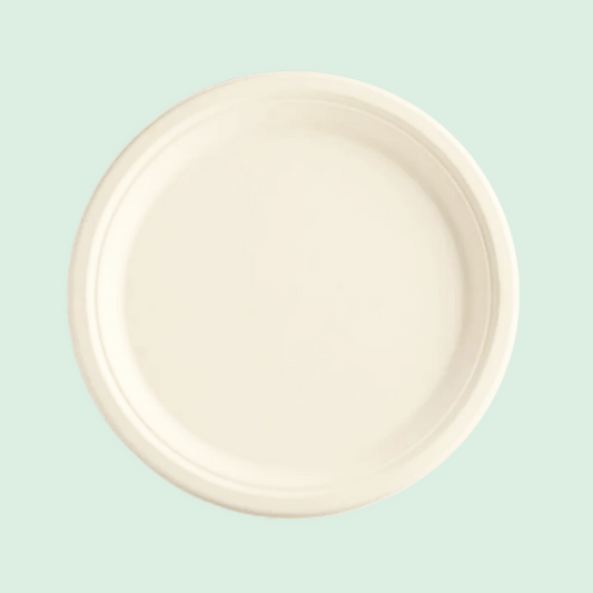 100% Compostable Plates 9" Plate Natural Brown [125 Pack] |Biodegradable Plates | Eco Friendly Plates | Sugarcane Plate